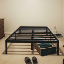 16 Inch Metal Platform Bed Frame Black Full Steel Slat Support No Box Sp... - $4,037.07 MXN