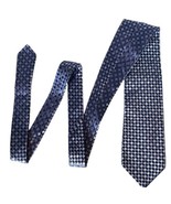 TED BAKER London Blue Tie Diamond Woven Pattern 100% Silk Mens Necktie USA - $19.79