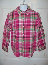 Janie And Jack Plaid Button Down Shirt Size 5 Girl&#39;s Nwot - £14.93 GBP