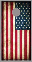 Aged American Flag Black Frame Corn hole Wraps Decals - £15.94 GBP+