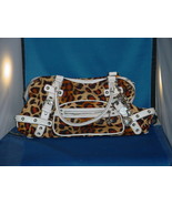 KATHY VAN ZEELAND Leopard Print Nylon with white leather trim Handbag / ... - £11.86 GBP