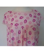 Emily Stacy Pink Lip print Nightgown Size 1X Capsleeves - $259.79 MXN