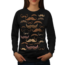 Wellcoda Mustache Madness Womens Sweatshirt, Moustache Casual Pullover Jumper - £23.04 GBP+