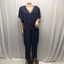 PopSugar Play Date Jumpsuit Womens Size XXL Navy Polka Dot Short Sleeves NEW - $29.39