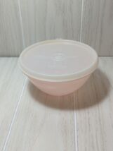 Tupperware Wondalier Bowl small pink w/ lid  USA made 233 used faded - $6.92