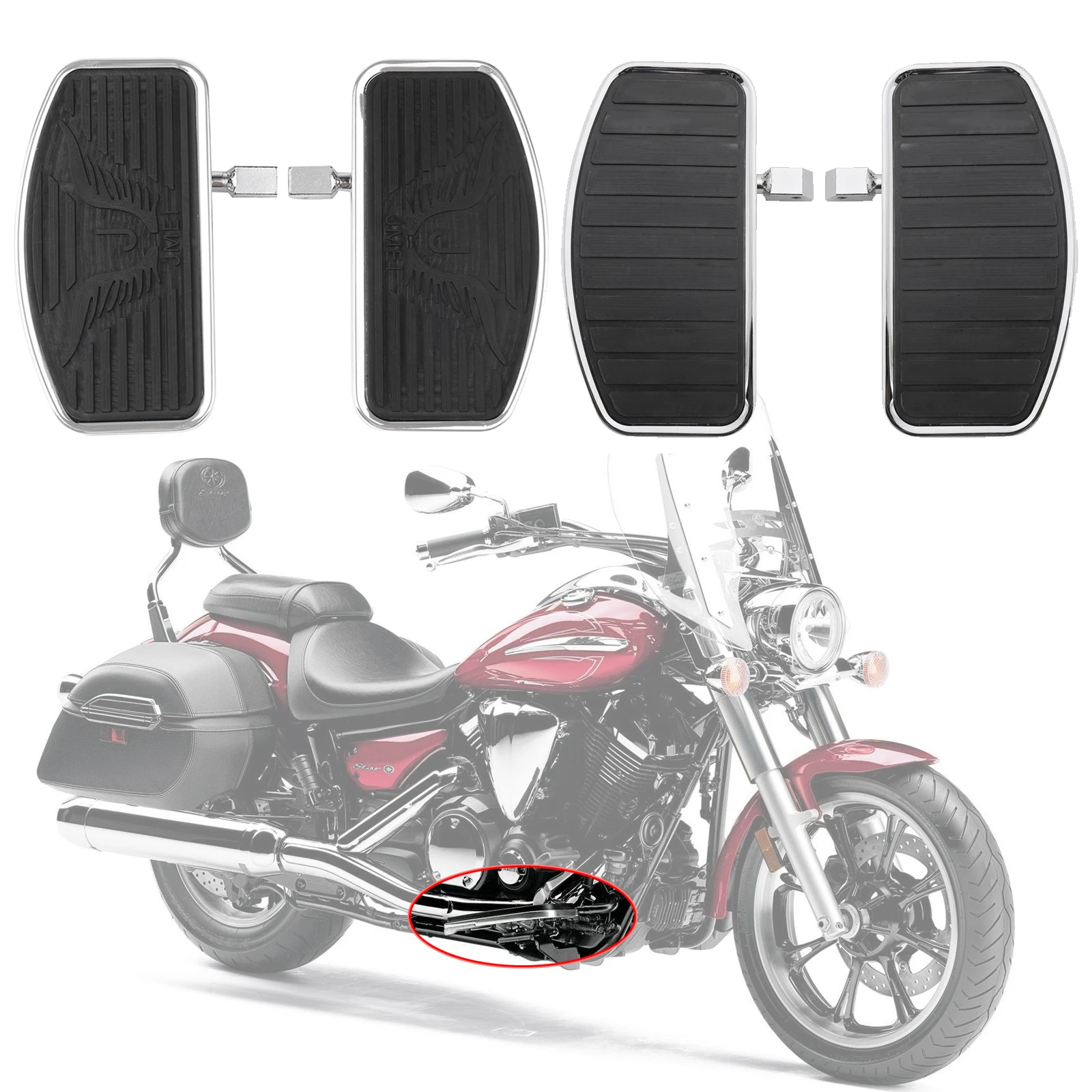Footboard Full Footrests for Motorcycle Rider Passenger Foot Board Universal - £50.01 GBP+