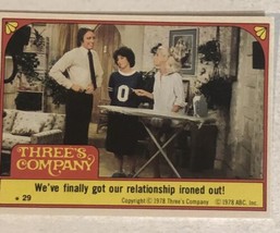 Three’s Company trading card Sticker Vintage 1978 #29 John Ritter Suzanne Somers - £1.94 GBP