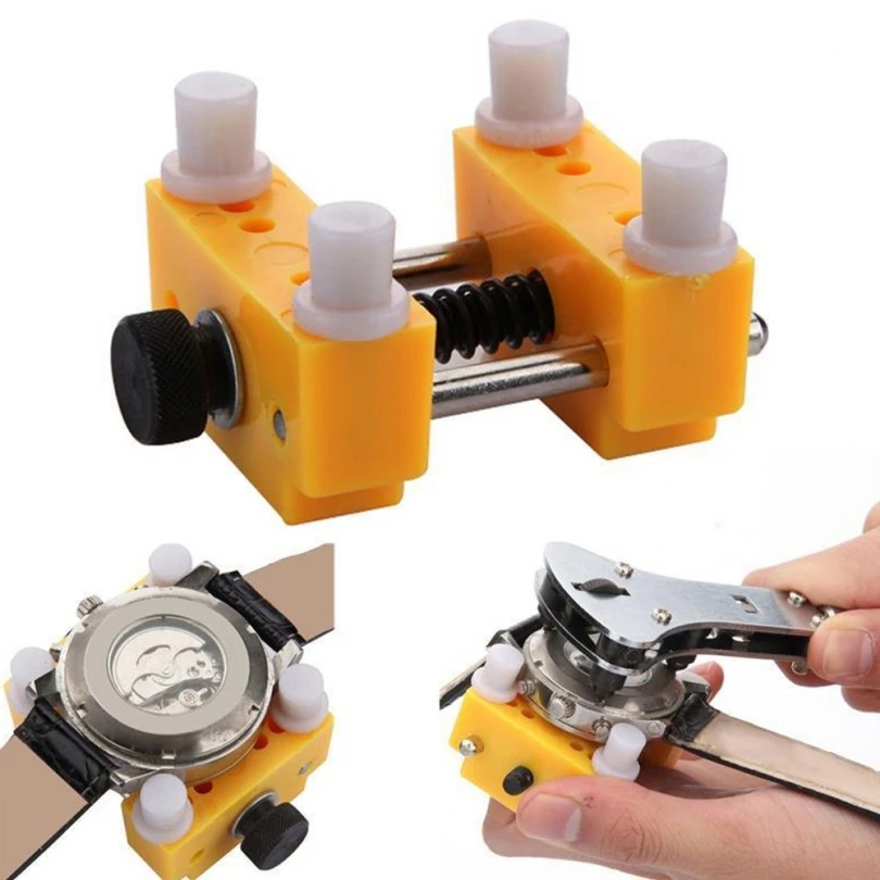 Adjustable 4 Pins Clamp Fixing Watch  Back Case Cover Opener Scratching ... - $57.14