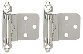 Hardware House Two Pack 3/8&quot; Inset Cabinet Hinge Set, Satin Nickel New Pair - £2.32 GBP