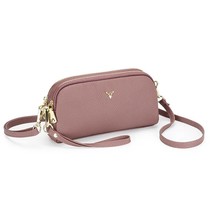 Double Zipper Mobile Phone Bag Designer Woman Leather Handbag Small   Bag Ladies - £148.34 GBP