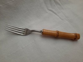 Vintage Mid-Century Modern MCM Stainless Japan Bamboo Flatware Dinner Fork - $17.77