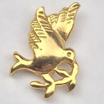 Peace Dove Vintage Pin Olive Branch Gold Tone Brooch - £8.60 GBP