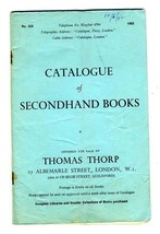 Catalogue of Secondhand Books No 353 Thomas Thorp London 1962 - $17.80