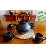 Teiera in stile precolombiano / caffettiera in terracotta per cucinare L... - £55.94 GBP