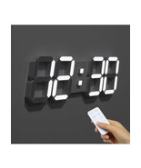 [MOOAS] 3D LED Wall Clock Big Plus White With Remote Control 15” NEW - £22.86 GBP