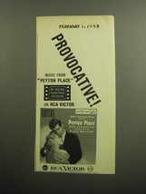 1958 RCA Victor Record Advertisement - Peyton Place Soundtrack - £15.01 GBP