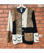 Vintage Multi-Texture Color Block Tapestry Animal Print Blazer Size 1X - $665.24 MXN