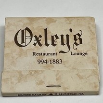 Vintage Matchbook Cover  Oxley’s Restaurant Lounge  Boca Raton, FL  gmg unstruck - £9.73 GBP