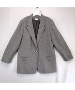 Vtg Sag Harbor Gray Wool Blend Blazer Jacket Women&#39;s 16 Single Button Po... - $547.56 MXN