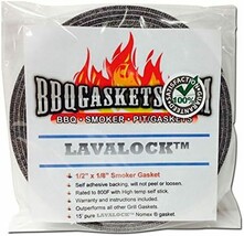 Self Stick Grey 1/2&quot; X 1/8&quot; Lavalock High Temp Bbq Gasket Smoker Seal Fo... - $36.95