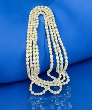 Vintage Fresh Water Pearl 6-7mm Hand Knotted w/Crystal Spacers 102&quot; Neck... - $252.44