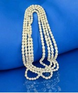 Vintage Fresh Water Pearl 6-7mm Hand Knotted w/Crystal Spacers 102&quot; Neck... - €214,75 EUR