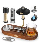 Cigar Ashtray, Whiskey Glass Tray And Wooden Ash Tray, Cigar Accessories... - $35.99