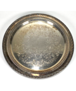 Vintage Silver-plate Tray Round  15” Round Wm RODGERS &amp; SON Spring Flowe... - £27.45 GBP