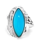 Silver 11.53ct TGW Green-Blue Agate One-of-a-Kind Ring - $2,168.00