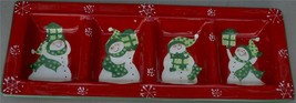 Certified International Ceramic Four Compartment Christmas Serving Tray - NEW - £31.14 GBP