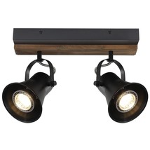 2-Light Track Lighting Kit,Black Semi Flush Mount Ceiling Light With 2 Rotatable - £79.91 GBP