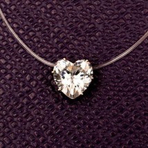 Illusion Heart Cubic Zirconia Stone Clear Choker - £11.10 GBP