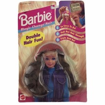 1995 Mattel Barbie Magic Change Hair Double Hair Fun Brunette Brown New ... - $11.26