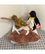 Lot of 3 Ty Beanie Baby PE Pellets Batty, Beak, Waddle 1995, 1996, 1998 - $543.83 MXN
