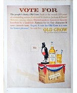 OLD CROW Bourbon Whiskey Vote for the People&#39;s Choice Vintage Print Ad-1964 - $14.12 CAD