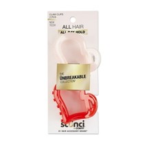 Scunci Unbreakable Heart Claw Clips, Red and Pink, 2 Count - $10.47