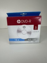 New Pack of 5 HP 16X 4.7GB Data/ 120 Min Video DVD-R  Box Damage - $4.50