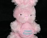 Inter American Happy Easter Egg Bunny Rabbit 9" Plush Stuffed Pink Soft ... - $10.73