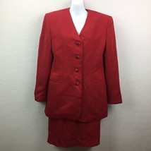 Jones New York Womens  Red Suit Skirt Jacket Coat Set Office Wear 8 10 - £71.93 GBP