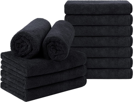 Orighty Black Salon Towel, Pack of 12(Not Bleach Proof, 16 X 27 Inches) Super So - £22.65 GBP