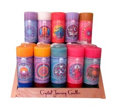 Crystal Journey 2.5 x 6 Mandala Collection Pillar Candles, Made in USA  - £18.13 GBP