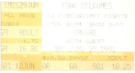 Kansas Concert Ticket Stub June 29 1991 St. Louis Missouri - £19.70 GBP