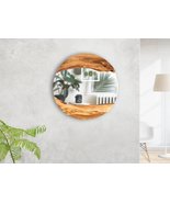 Wooden mirror Live edge decorative mirror round, wall mirror, wood frame mirror, - $2,200.00