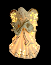 Porcelain Winter Angel Figurine Accent Night Light Table Top Christmas Bisque 9&quot; - £31.46 GBP