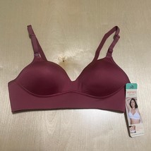 Warner&#39;s 34B Womens Simply Perfect Longline Convertible Wireless T-Shirt Bra Red - £13.19 GBP