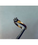 10K GOLD CLUSTER FLOWER ENGAGEMENT RING 1/6TCW ROUND DIAMOND  SIZE 6 - $5,034.86 MXN