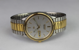 Vintage Seiko men&#39;s watch 5Y23-814W CK &quot;SQ&quot; gold and silver tones NICE! - £55.46 GBP