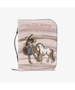 Book/Bible Cover, Howdy, Cowgirl and Horse, Brunette Curly Hair, Blue Ey... - £42.53 GBP+