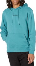 Guess Men&#39;s Eco Roy Embroidered Logo Hoodie in Soft Teal-Size 2XL - £31.83 GBP