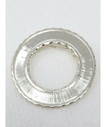 Ring of Life Gate Textured Brooch Vintage Silver Color Metal - $15.15